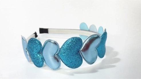 Opaska do włosów Serce - niebieska