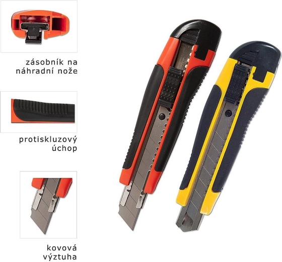 Nóż segmentowy z metalową prowadnicą 18 mm CONCORDE