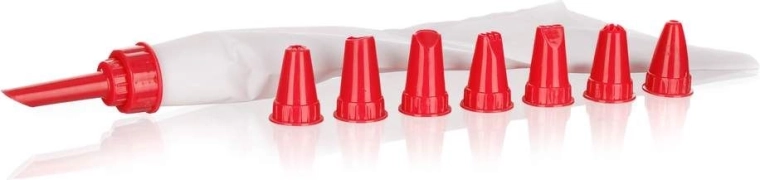Dekorator CULINARIA 8 końcówek do zdobienia, czerwony