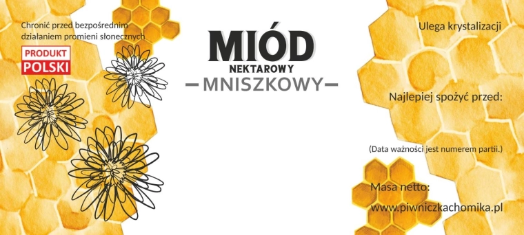 Zestaw etykiet na miód mniszkowy 116 × 50 mm, 100 szt.