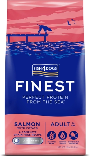 Fish4Dogs Finest granulat dla dorosłych psów dużych ras łosoś z ziemniakami 12 kg
