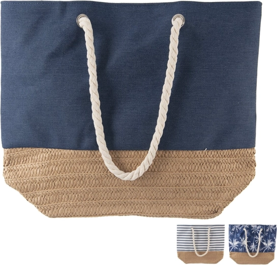 Torba plażowa z bawełny i juty 47 × 16 cm (mix)