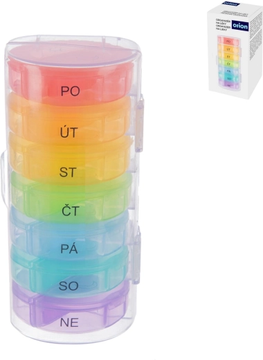 Tygodniowy organizer na leki z etui, 2 przegródki na dzień (CZ)