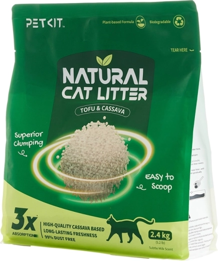Petkit Natural cat litter – naturalny żwirek zbrylający dla kotów (4× 2,4 kg)