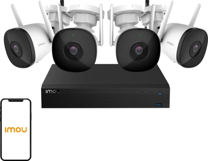 IMOU Kit‑Pro Wi‑Fi system kamer z 4× kamerą Bullet 2C i rejestratorem NVR z dyskiem 1 TB