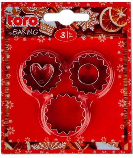 Zestaw wykrawaczy do ciastek – karbowane kółko, 3 szt. TORO