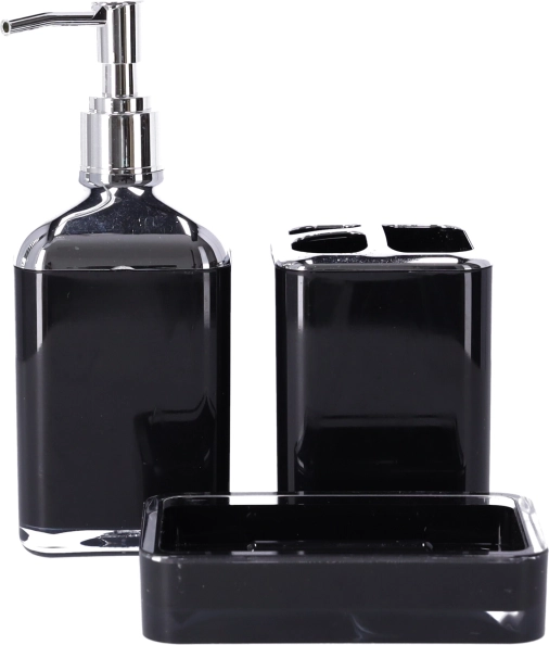 Zestaw łazienkowy 3 szt. BERRETTI, czarny + chrom