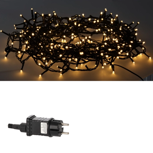 Łańcuch świetlny LED 1000 diod, ciepła biel z chłodnym efektem flash, 50 m