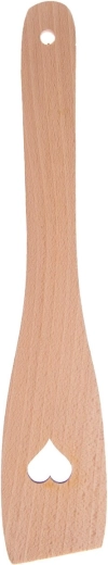 Drewniana łopatka prosta 30 cm z motywem serca