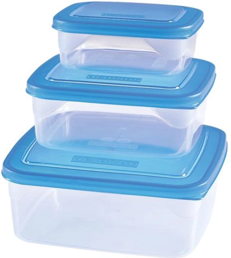 Plastikowe pojemniki na żywność HEIDRUN, zestaw 3 szt., mix kolorów