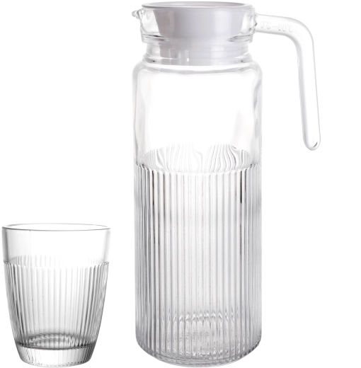 Zestaw 6 szklanek 250 ml i dzbanek 1 l