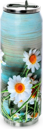 Termokubek w kształcie puszki z kwiatami 500 ml