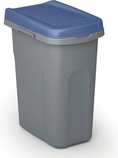 Kosz do segregacji odpadów HOME Eco System 15 l, szary z niebieską pokrywą