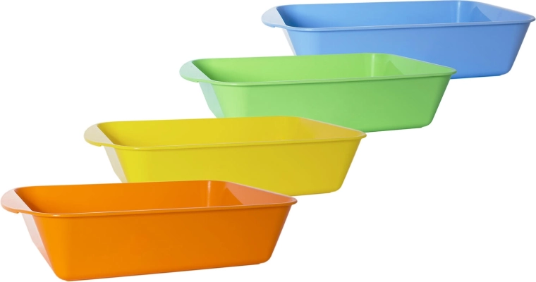 Miska do panierowania z plastiku 34 × 25 × 7 cm, mix kolorów