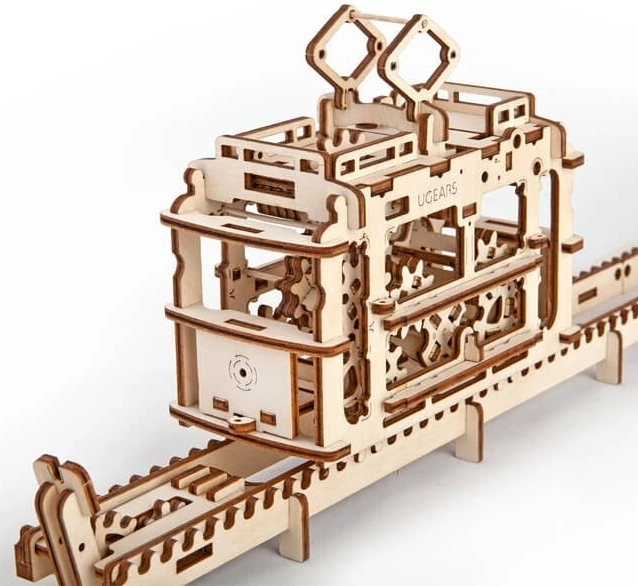 Ugears kolejka linowa z trasą – 3D drewniana mechaniczna układanka