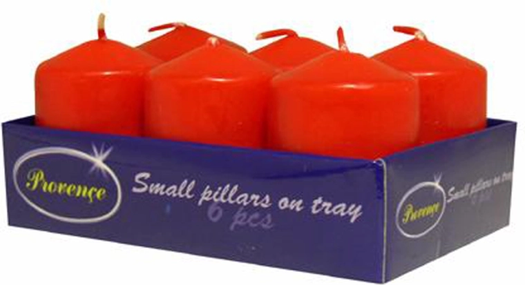 Zestaw czerwonych świec walcowych 6 szt. 3,8 × 5,5 cm