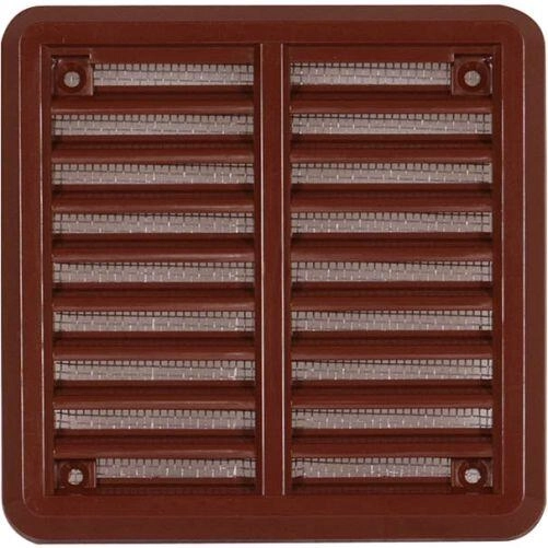 Kratka wentylacyjna z siatką 150 × 150 mm brązowa