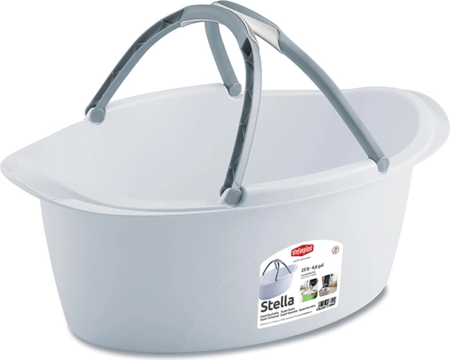 Owalna plastikowa misa STELLA 60 × 40 cm, 25 l, z uchwytami