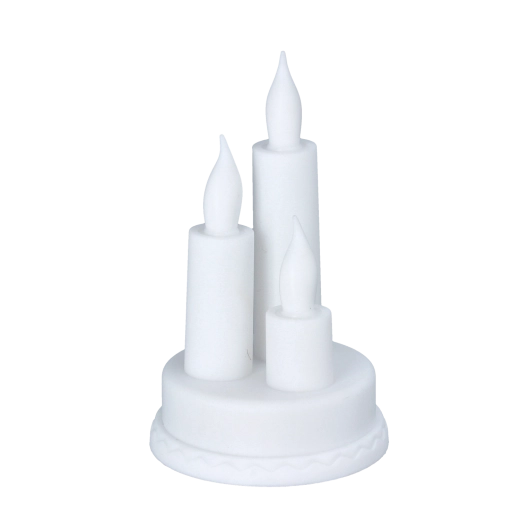 Potrójna świeca LED biała 8,5 × 14 cm