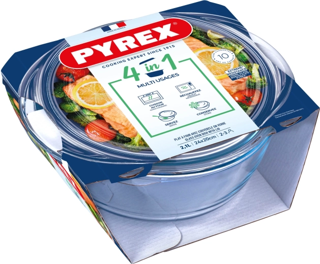Szklane naczynie żaroodporne z pokrywką PYREX 2,1 l