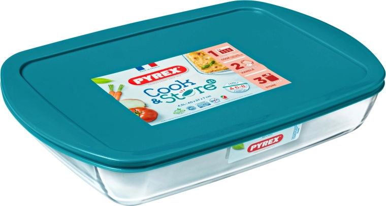 Pyrex szklane naczynie do zapiekania z pokrywką 4,9 l