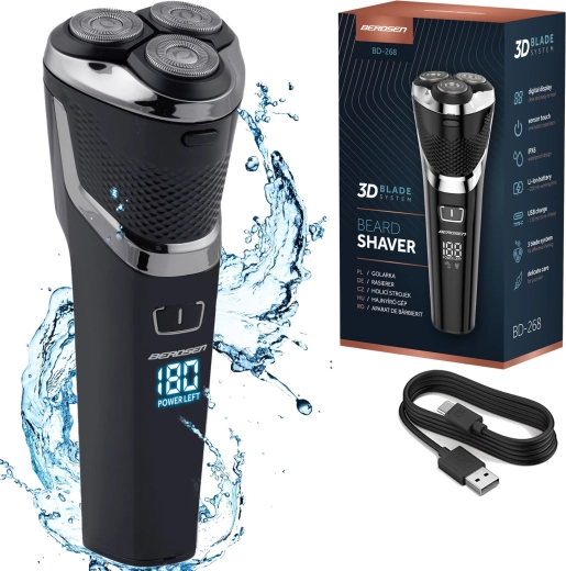 Elektryczna golarka obrotowa BERDSEN czarna