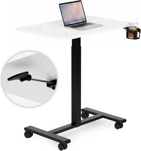 Mobilny stolik na laptop ModernHome z regulacją wysokości 70 × 48 cm, biały