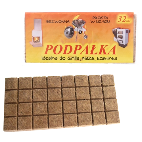 Szare rozpałki w kostkach