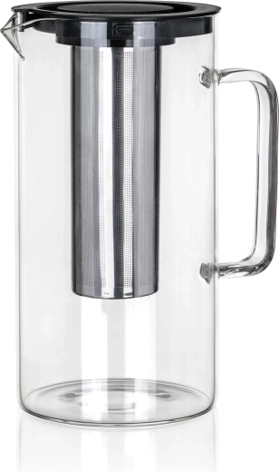 Szklany dzbanek z sitkiem ze stali nierdzewnej 2,5 l SUNA