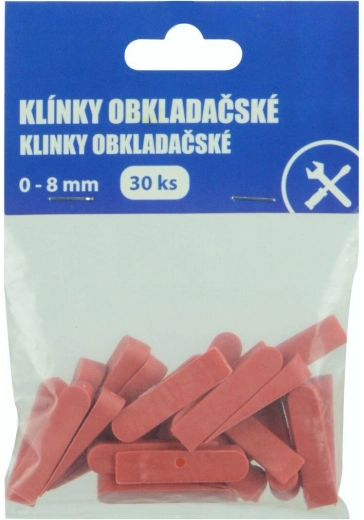 Plastowe kliny glazurnicze 0–8 mm, 30 szt.