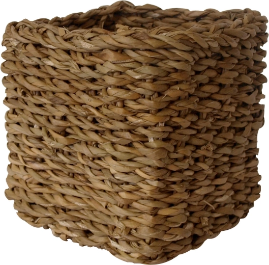Kwadratowy wysoki koszyk z trawy morskiej 22 × 22 × 17 cm