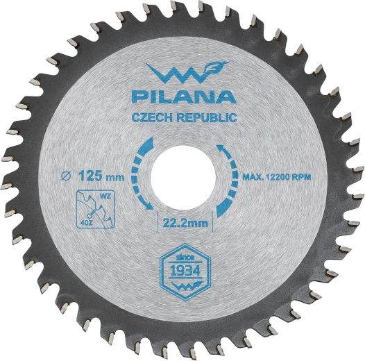 Tarcza pilarska PILANA 125 mm, 40 zębów, SK do drewna