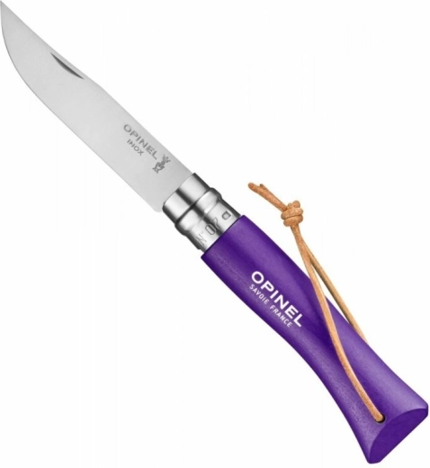 Nóż kieszonkowy OPINEL N°07 Trekking fioletowy, drewno bukowe, 8 cm