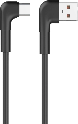 Maxlife MXUC-09 kątowy kabel USB-A do USB-C 1 m 3 A czarny - 1 szt.