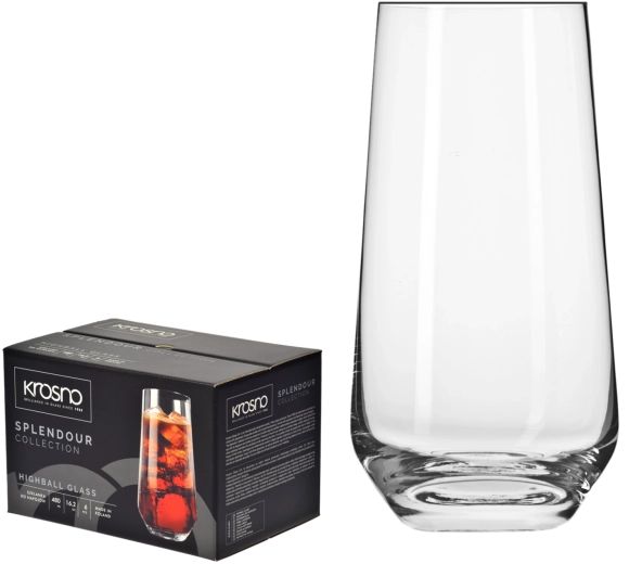 Wysokie szklanki do napojów SPLENDOUR 480 ml, 6 szt. – Krosno