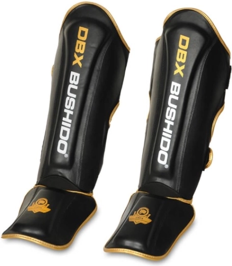 Ochraniacze piszczeli i śródstopia DBX BUSHIDO, czarno‑złote