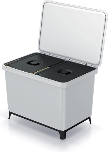 Kosz do segregacji odpadów Systema 2×23 l popielatoszary