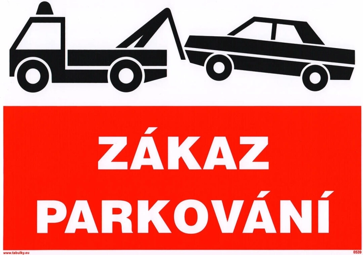 Tabliczka samoprzylepna – zakaz parkowania A4 (210 × 297 mm)