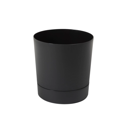 Doniczka z podstawką Aura 17,5 cm czarny mat