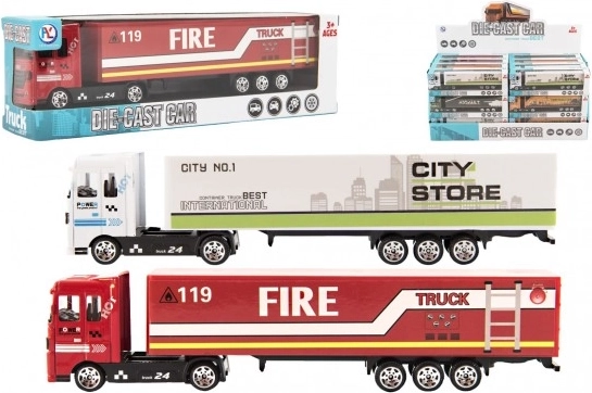 Ciężarówka z naczepą – metalowa kabina, wolnobieg, 19 cm