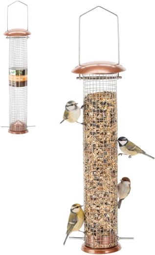 Miedziany karmnik dla ptaków – tubus 9 × 39 cm