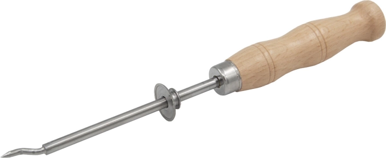 Okrągły otwieracz do puszek ze stali nierdzewnej z drewnianą rączką, 24 cm