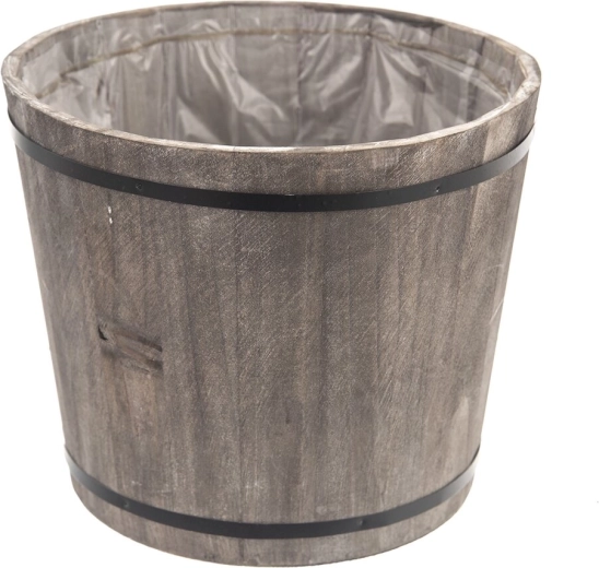 Kwietnik drewno i metal szary 20 × 20 × 24 cm