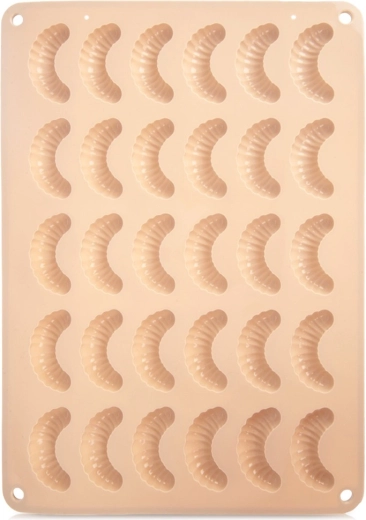 Silikonowa forma do ciasteczek i pralin – rogaliki, beżowa 34,5 × 24,5 × 1,2 cm