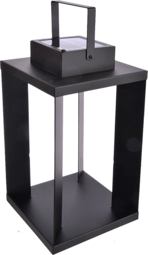 Metalowa solarna latarnia czarna 22 × 22 × 42 cm