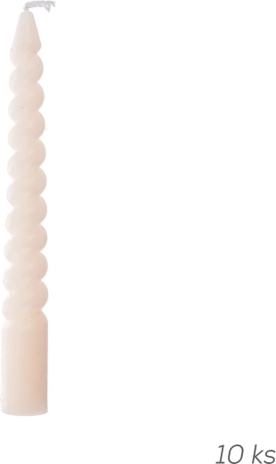 Dekoracyjne skręcane świece 10 cm - 10 szt. – Różowy