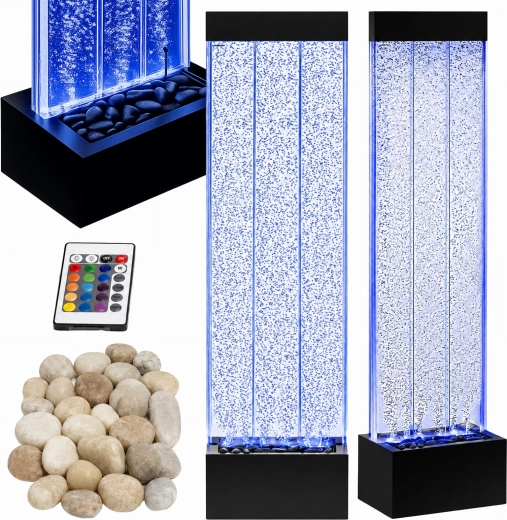 Wolnostojąca bąbelkowa ściana wodna LED RGB 150 × 39 × 26 cm