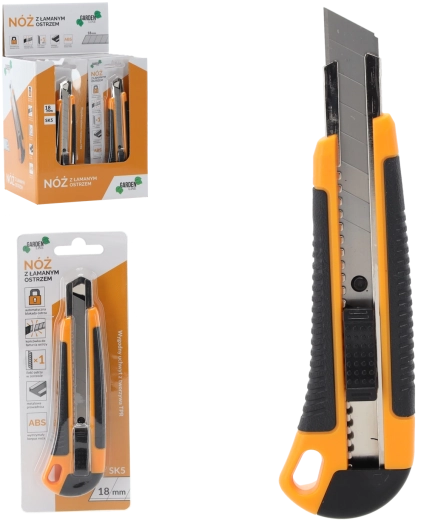 Nóż do cięcia z odłamywanym ostrzem 18 mm