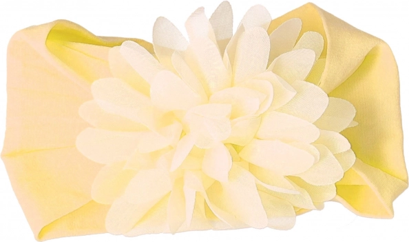 Dziecięca opaska z kwiatkiem - ecru, szeroka