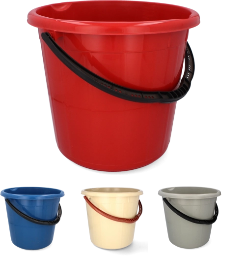 Plastowe wiadro 15 l z metalowym uchwytem, czarne